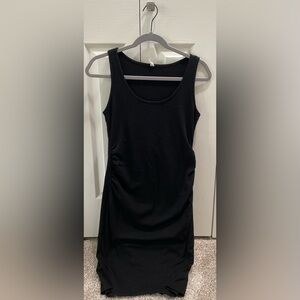 Pinkblush Black Ribbed Sleeveless Midi Dress